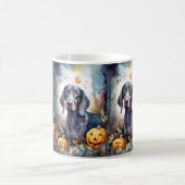 Halloween Bluetick Coonhound met pompoenen Scary Koffiemok (Center)