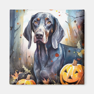 Halloween Bluetick Coonhound met pompoenen Scary Magneet