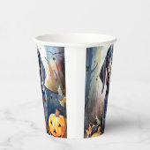 Halloween Bluetick Coonhound met pompoenen Scary Papieren Bekers (Rechts)