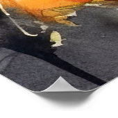 Halloween Bluetick Coonhound met pompoenen Scary Poster (Hoek)