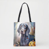 Halloween Bluetick Coonhound met pompoenen Scary Tote Bag (Voorkant)