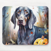 Halloween Bluetick Coonhound With Pumpkins Scary Muismat (Voorkant)
