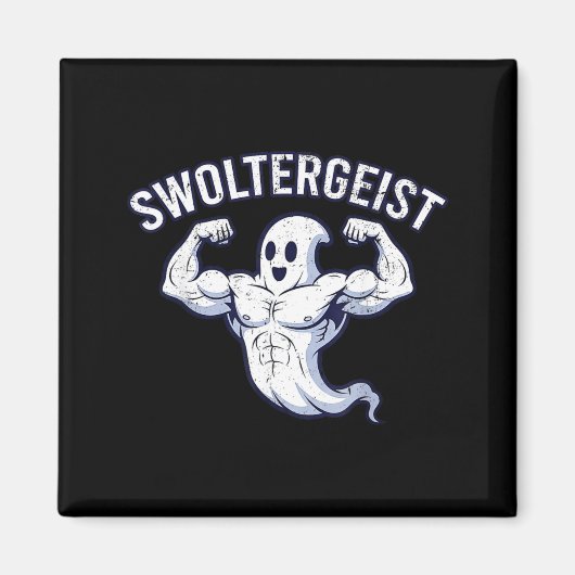 Halloween Bodybuilding Spook Grappige Swoltergeist Magneet (Voorkant)