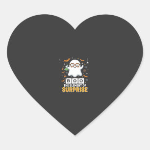 Halloween Boe Element van Verrassing Geest Ontwerp Hart Sticker