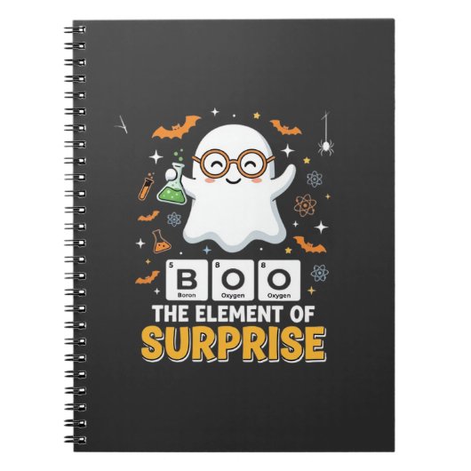 Halloween Boe Element van Verrassing Geest Ontwerp Notitieboek (Voorkant)