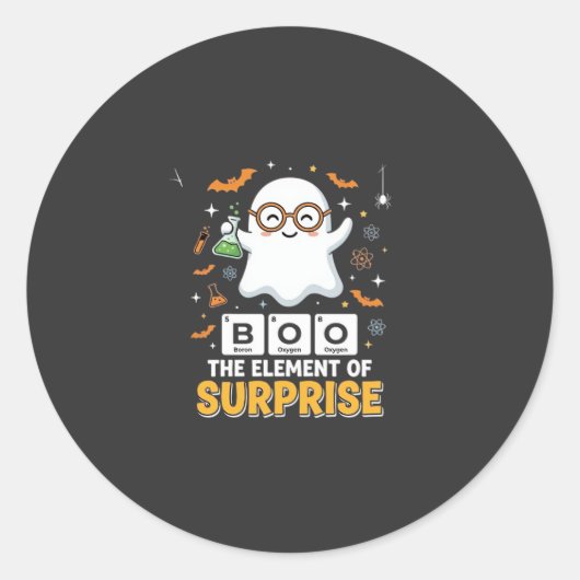 Halloween Boe Element van Verrassing Geest Ontwerp Ronde Sticker (Voorkant)