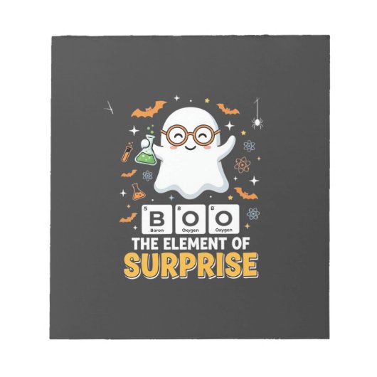 Halloween Boe Element van Verrassingsgeest Ontwerp Notitieblok (Voorkant)