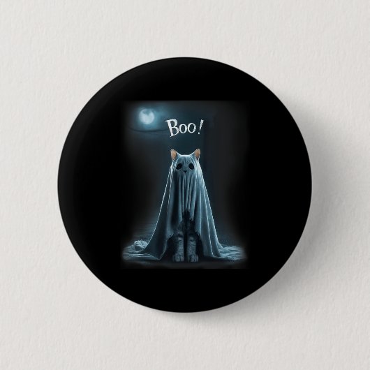 Halloween boe geest kat grappige meme akelige kat  ronde button 5,7 cm (Voorkant)