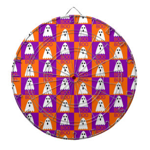 Halloween Boe Geest Paarse en Oranje Vierkanten Dartbord
