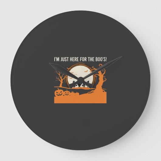 Halloween Boe Geest Silhouet Grote Klok (Voorkant)