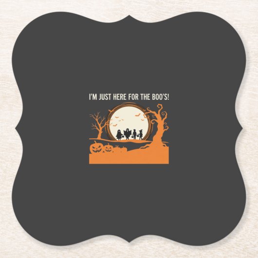 Halloween Boe Geest Silhouet Kartonnen Onderzetters (Voorkant)