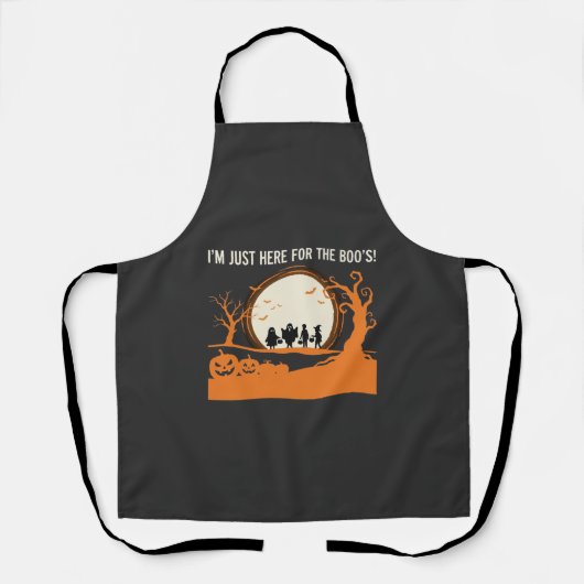 Halloween Boe Geest Silhouet Schort (Voorkant)