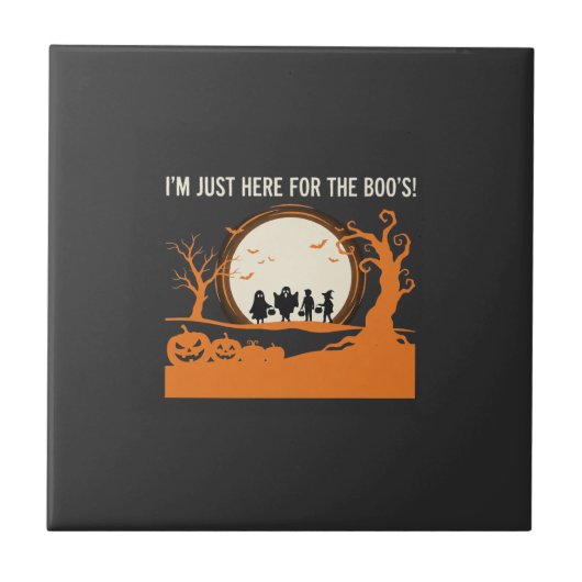 Halloween Boe Geest Silhouet Tegeltje (Voorkant)