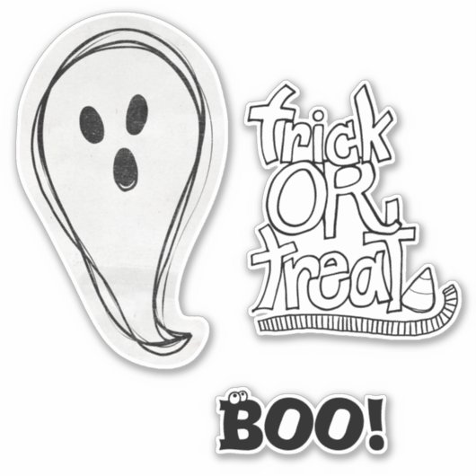 Halloween Boe Geest Sticker (Voorkant)