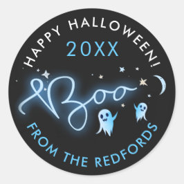 Halloween Boe Geesten Nacht Griezelfeest Ronde Sticker
