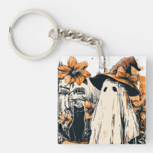 Halloween Boe Griezelige Pompoen Kunst Sleutelhanger