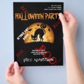 Halloween Boe Kat Vleermuizen Feest Aankondiging F Flyer (Hand)