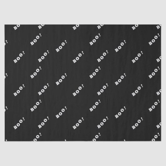 Halloween boe letters op zwart tissuepapier (Voorkant)