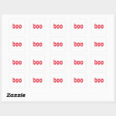 Halloween boe rode, enge vierkante sticker (Vel)