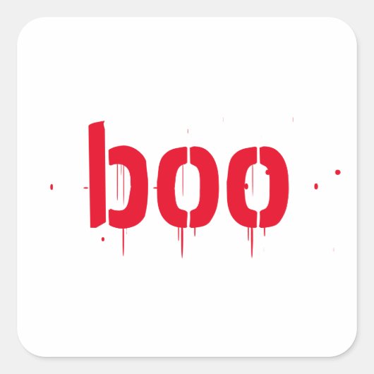 Halloween boe rode, enge vierkante sticker (Voorkant)