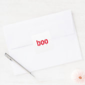 Halloween boe rode, enge vierkante sticker (Envelop)