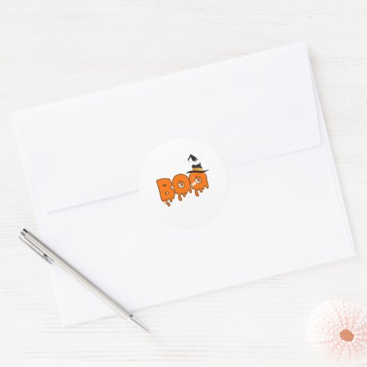 halloween boe ronde sticker (Envelop)