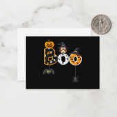 Halloween Boe Uil Met Heksenhoed Spinnen Notitiekaartje (Voorkant / Achterkant in situ)