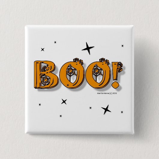 Halloween boek! Button/PIN Vierkante Button 5,1 Cm (Voorkant)