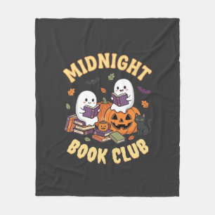 Halloween Boek Club Spook Lezen Pompoen Ontwerp_1 Fleece Deken