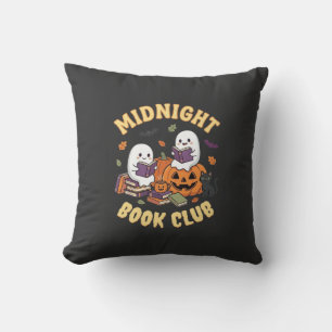 Halloween Boek Club Spook Lezen Pompoen Ontwerp_1 Kussen