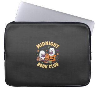 Halloween Boek Club Spook Lezen Pompoen Ontwerp_1 Laptop Sleeve