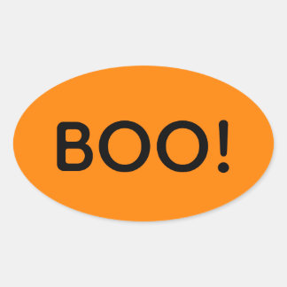 Halloween boek! Eenvoudige Typografie Gift Treat B Ovale Sticker