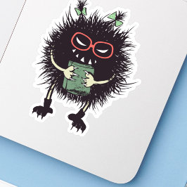 Halloween Boek Liefhebber Karakter Griezelig Schat Sticker
