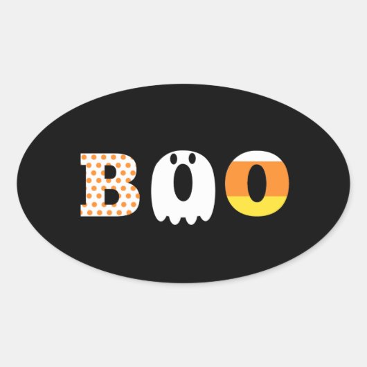 Halloween, boek, patroon, feestelijk ovale sticker (Voorkant)
