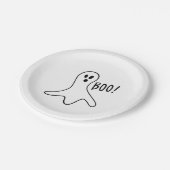 Halloween boek spook zwart en wit spooky papieren bordje (Gekanteld)