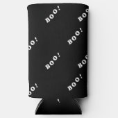 Halloween boek witte tekst op zwart seltzer blikjeskoeler (Voorkant)