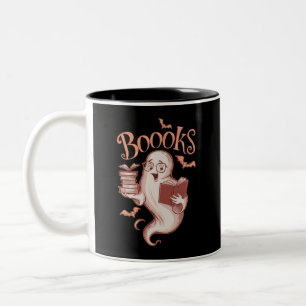 Halloween Boeken Bibliothecaris Leraar Lezer Lezen Tweekleurige Koffiemok
