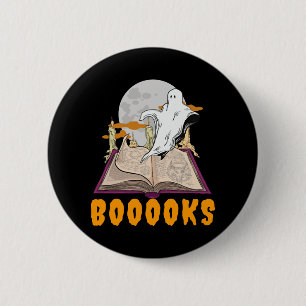 Halloween boeken. Spook lezen halloween Ronde Button 5,7 Cm