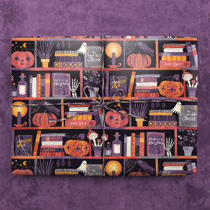 Halloween boekenplank cadeaupapier