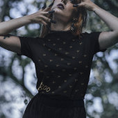 Halloween boekentypografie zwart goud t-shirt