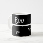 Halloween boekentypografie zwart-wit koffiemok (Voorkant links)