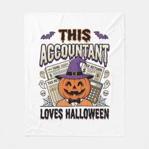 Halloween-boekhouder Funny Spooky Belastingseizoen Fleece Deken