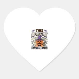 Halloween-boekhouder Funny Spooky Belastingseizoen Hart Sticker