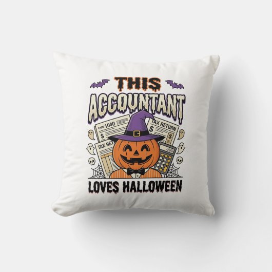 Halloween-boekhouder Funny Spooky Belastingseizoen Kussen (Voorkant)