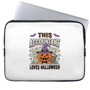 Halloween-boekhouder Funny Spooky Belastingseizoen Laptop Sleeve