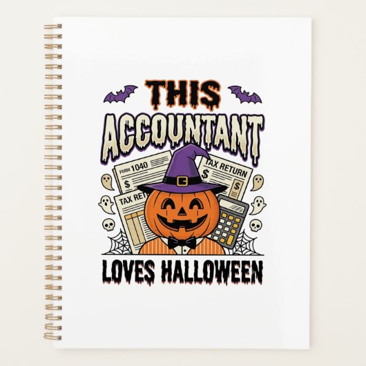 Halloween-boekhouder Funny Spooky Belastingseizoen Planner (Voorkant)