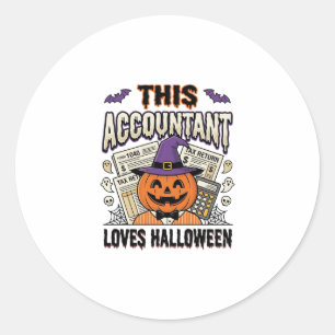 Halloween-boekhouder Funny Spooky Belastingseizoen Ronde Sticker
