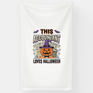Halloween-boekhouder Funny Spooky Belastingseizoen Spandoek