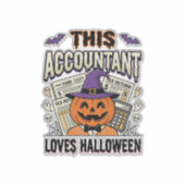 Halloween-boekhouder Funny Spooky Belastingseizoen Sticker (Voorkant)