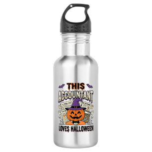 Halloween-boekhouder Funny Spooky Belastingseizoen Waterfles